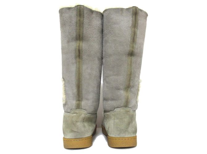 Chanel SPORTS Shearling-Stiefel Braun Grau - Ansicht 4