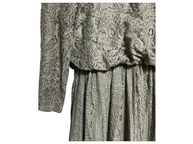 Autre Marque troisiemeCHACO Langes Kleid mit Spitzen-Einsatz Grün - Ansicht 3
