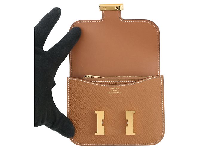 Hermès Cartera Hermes Constance en piel Epsom Gold Dorado - vista 4