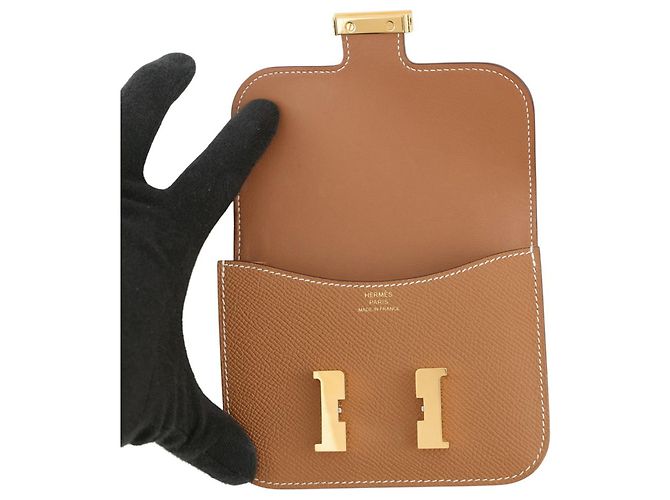 Hermès Cartera Hermes Constance en piel Epsom Gold Dorado - vista 5