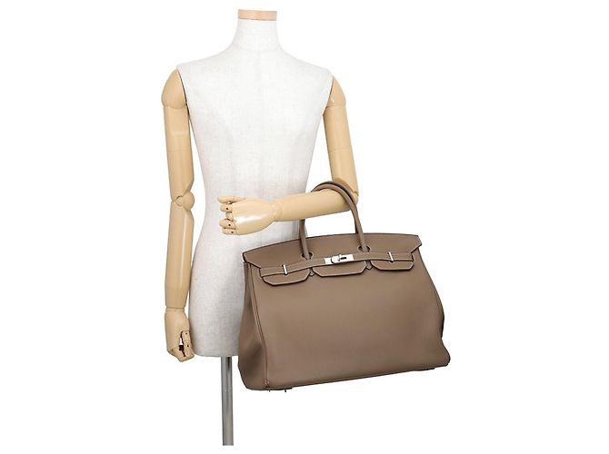 Hermès Borsa Hermes Birkin 40 Etoupe Togo Taupe - vista 4