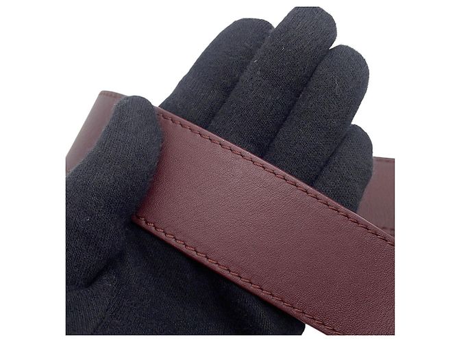 Borsa a mano Loewe Pebble Baguette in pelle Bordò - vista 10