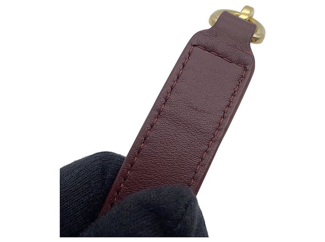 Borsa a mano Loewe Pebble Baguette in pelle Bordò - vista 13