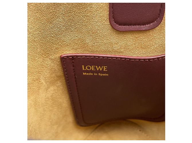 Borsa a mano Loewe Pebble Baguette in pelle Bordò - vista 16