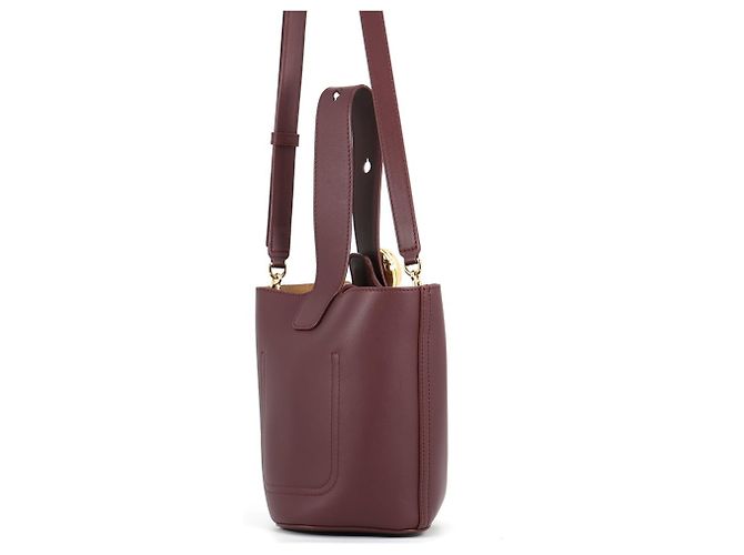 Borsa a mano Loewe Pebble Baguette in pelle Bordò - vista 2