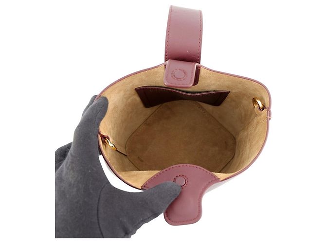 Borsa a mano Loewe Pebble Baguette in pelle Bordò - vista 6
