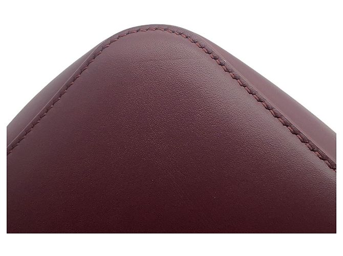 Borsa a mano Loewe Pebble Baguette in pelle Bordò - vista 7