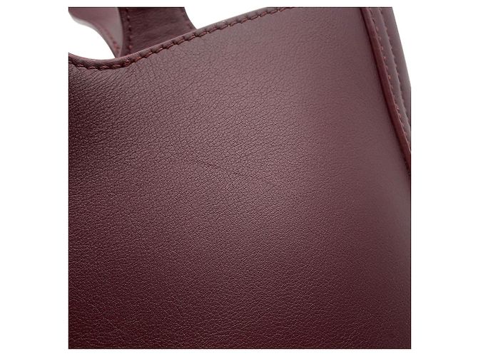 Borsa a mano Loewe Pebble Baguette in pelle Bordò - vista 8