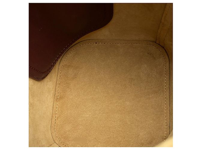Borsa a mano Loewe Pebble Baguette in pelle Bordò - vista 9