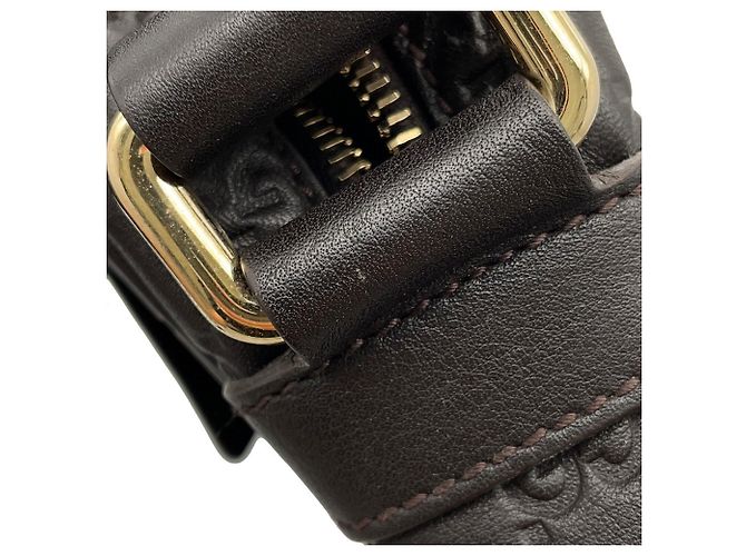 Borsa a tracolla Gucci in pelle marrone scuro - vista 10