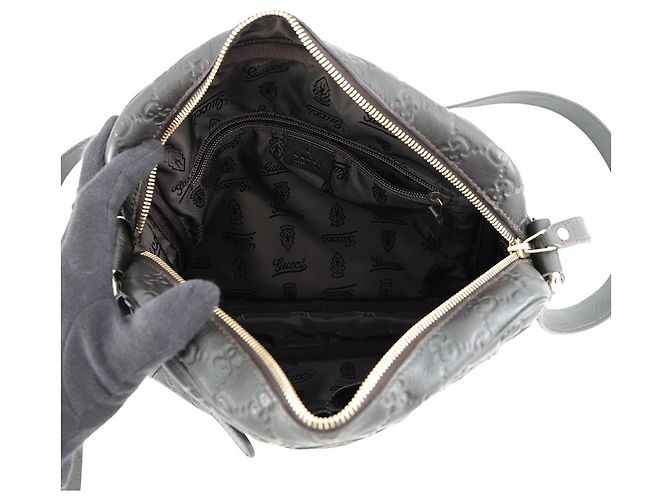 Borsa a tracolla Gucci in pelle marrone scuro - vista 5