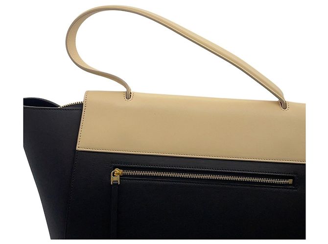 Céline Celine Handtasche aus Leder in Two-Tone Schwarz Beige - Ansicht 10