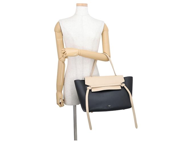 Céline Celine Handtasche aus Leder in Two-Tone Schwarz Beige - Ansicht 4