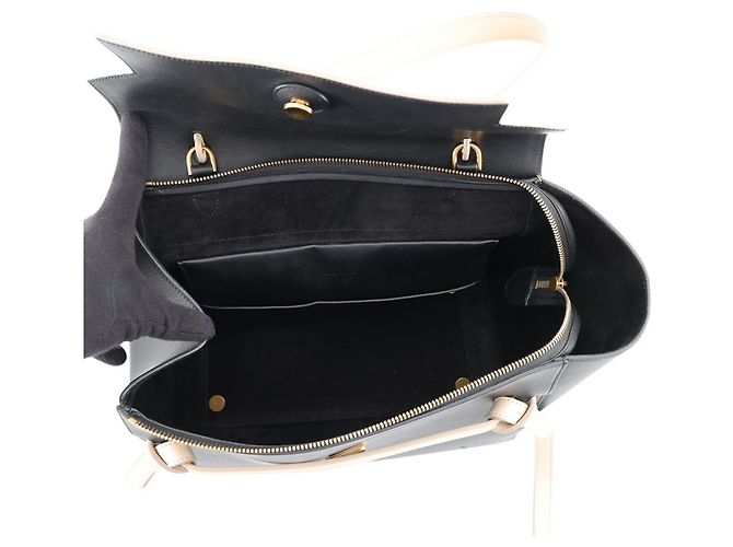 Céline Celine Handtasche aus Leder in Two-Tone Schwarz Beige - Ansicht 5