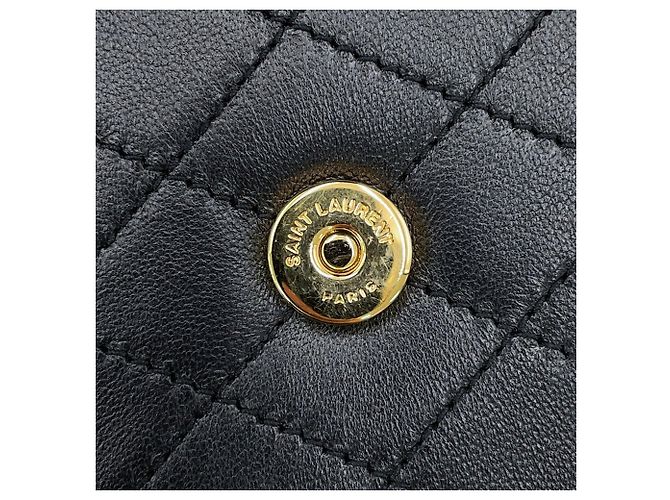 Borsa a tracolla Saint Laurent Paris Gabby Satchel Nero Bianco - vista 13