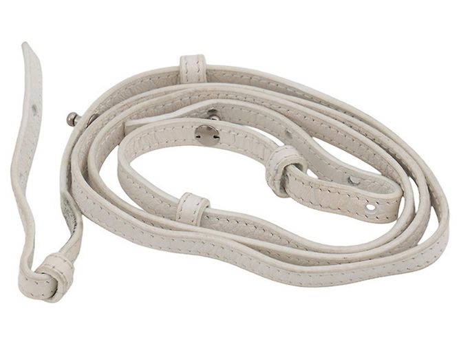 Borsa a tracolla mini Balenciaga Lucagol in pelle goffrata Bianco - vista 18