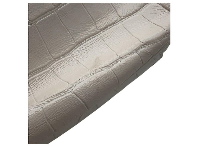 Borsa a tracolla mini Balenciaga Lucagol in pelle goffrata Bianco - vista 7