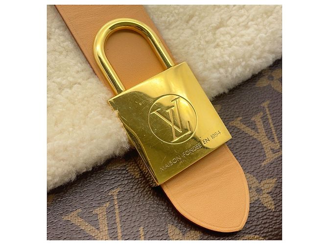 Borsa Louis Vuitton Monogram Mouton Rocky BB Marrone - vista 12