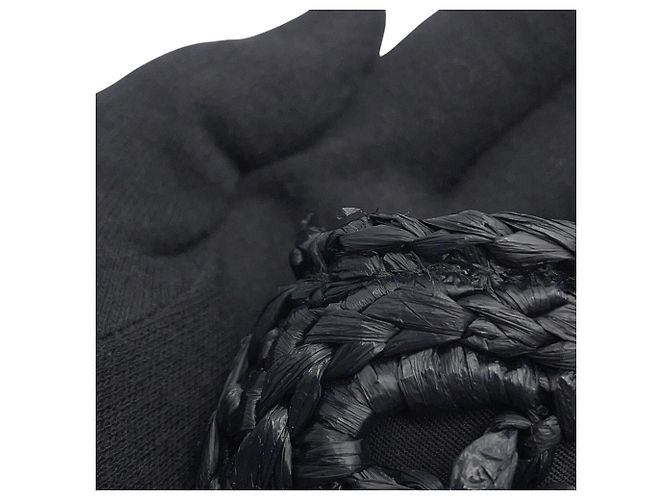 Borsa a pochette Prada in rafia nera Nero - vista 6