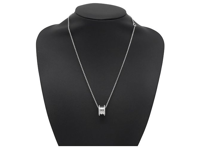 Bulgari Collana Bvlgari B-zero1 in Oro Bianco 18K e Diamanti - vista 4