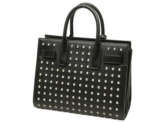 Saint Laurent Sac de Jour Nano Studded Handbag Preto - vista 2