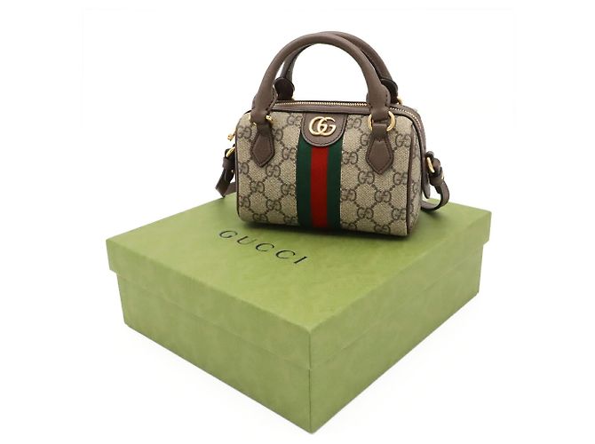Borsa a mano Gucci Ophidia GG Supreme Marrone Beige Verde - vista 10