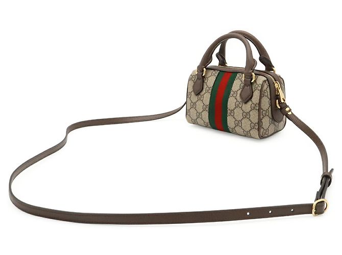 Borsa a mano Gucci Ophidia GG Supreme Marrone Beige Verde - vista 3