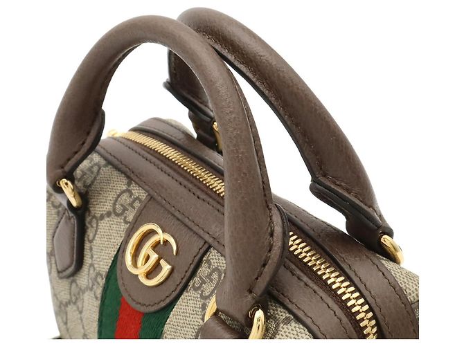 Borsa a mano Gucci Ophidia GG Supreme Marrone Beige Verde - vista 5