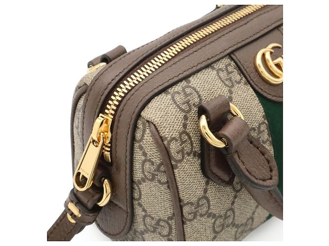 Borsa a mano Gucci Ophidia GG Supreme Marrone Beige Verde - vista 7