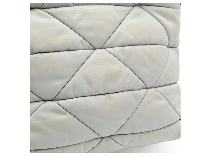 Mala Tote Pequena Acolchoada Prada Azul - vista 10