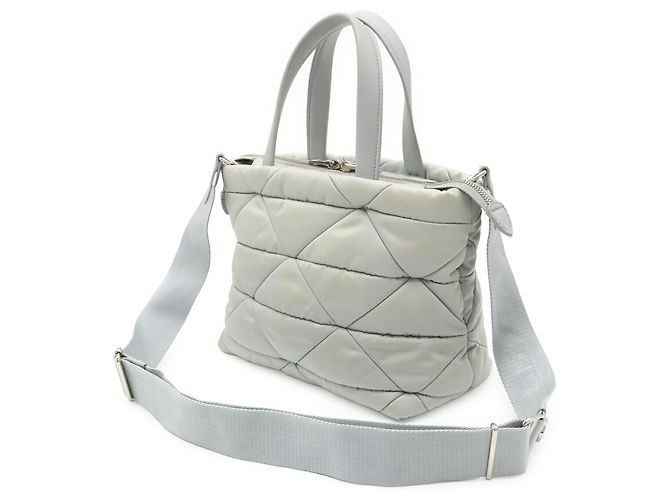 Mala Tote Pequena Acolchoada Prada Azul - vista 3