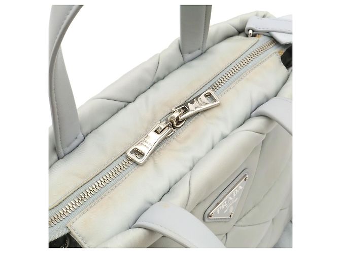 Mala Tote Pequena Acolchoada Prada Azul - vista 6