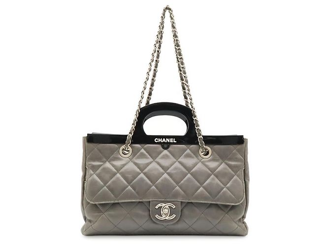 Borsa CHANEL Matelassé CC Delivery Marrone Nero - vista 2