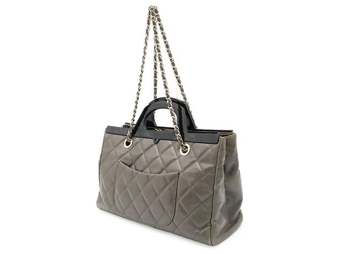 Borsa CHANEL Matelassé CC Delivery Marrone Nero - vista 3