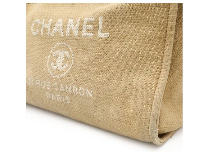 Borsa Tote Large Chanel Deauville Line Nero Beige - vista 10