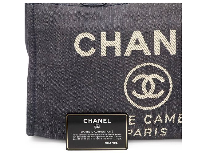 Borsa Chanel Deauville Line Tote MM Medium Blu navy - vista 10