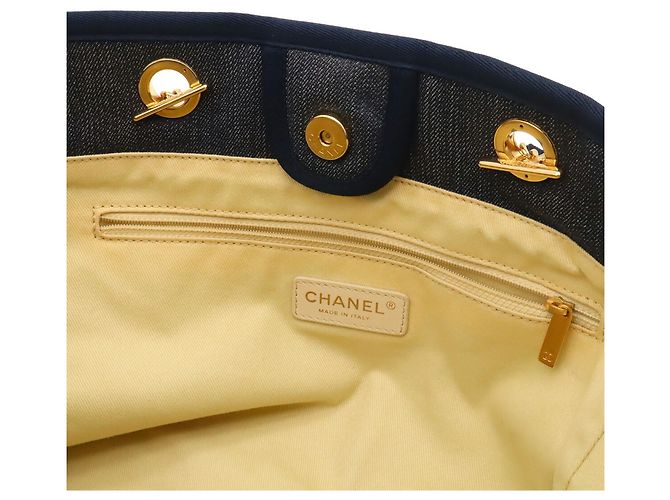 Borsa Chanel Deauville Line Tote MM Medium Blu navy - vista 8