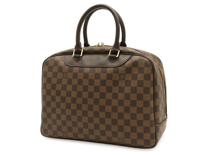 Borsa a mano Louis Vuitton Damier Deauville Bowling Vanity Marrone Damier ebene - vista 3