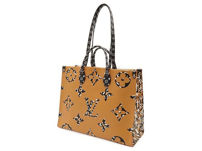 Borsa Tote Louis Vuitton Monogram Jungle Giant OnTheGo GM Crudo Cammello - vista 3