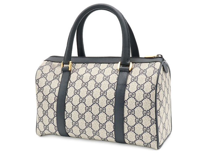Borsa GUCCI Old GG Plus Sherry Line Beige Blu navy - vista 3
