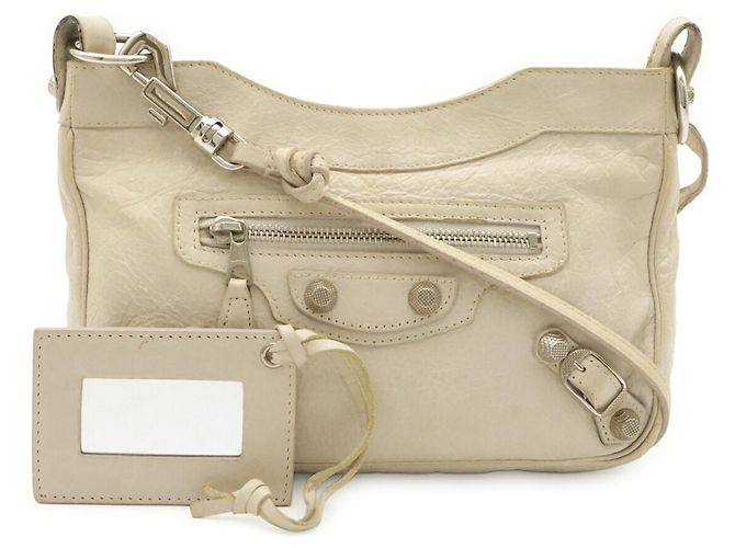Borsa a tracolla Balenciaga Giant Hip Ivory Crudo - vista 2