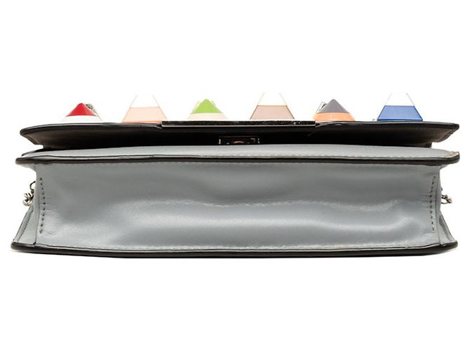 Borsa a tracolla con catena e borchie Fendi Marrone Multicolore - vista 3