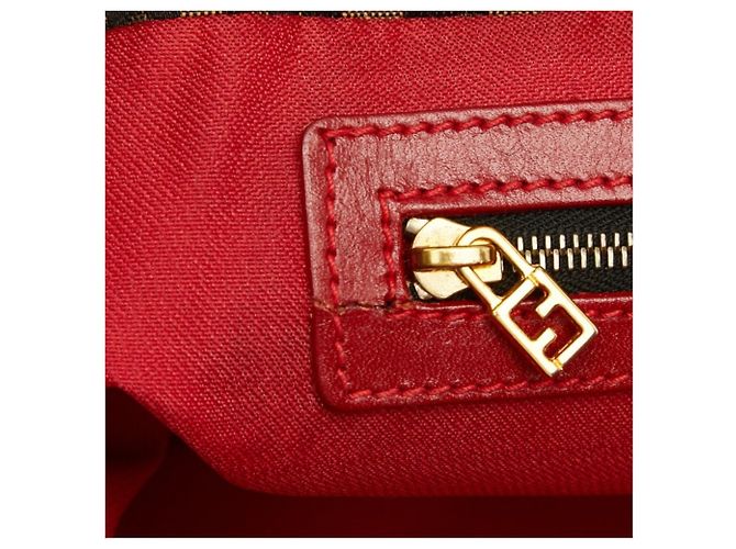 Fendi Tote Bag mit Leopardenprint Braun Rot - Ansicht 12