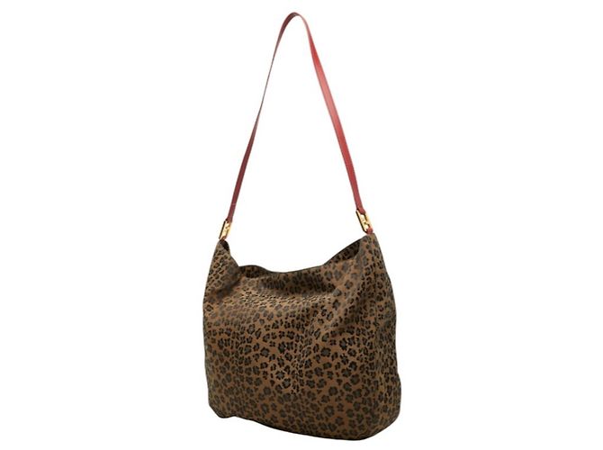 Fendi Tote Bag mit Leopardenprint Braun Rot - Ansicht 2