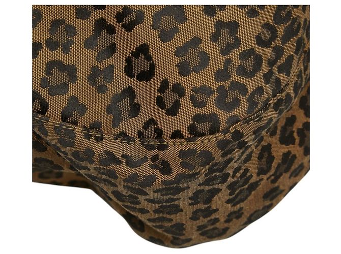 Fendi Tote Bag mit Leopardenprint Braun Rot - Ansicht 4