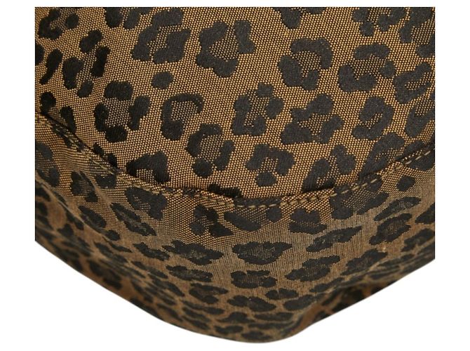 Fendi Tote Bag mit Leopardenprint Braun Rot - Ansicht 6