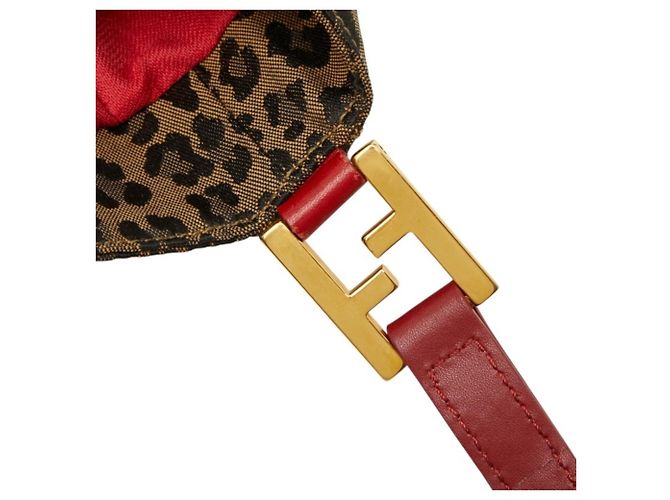 Fendi Tote Bag mit Leopardenprint Braun Rot - Ansicht 8