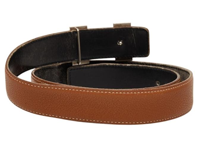Hermès Hermes Constance Maltre Wendelgürtel Braun Schwarz Silber - Ansicht 3