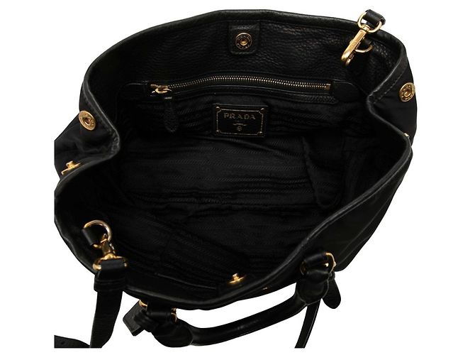 Borsa a Mano Prada Logo Borsa a Tracolla 2-Way Nero - vista 4