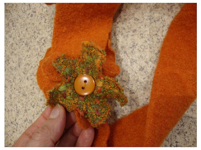 Autre Marque Santal T. créations Gürtel aus orangefarbener Wolle Braun Grün - Ansicht 2